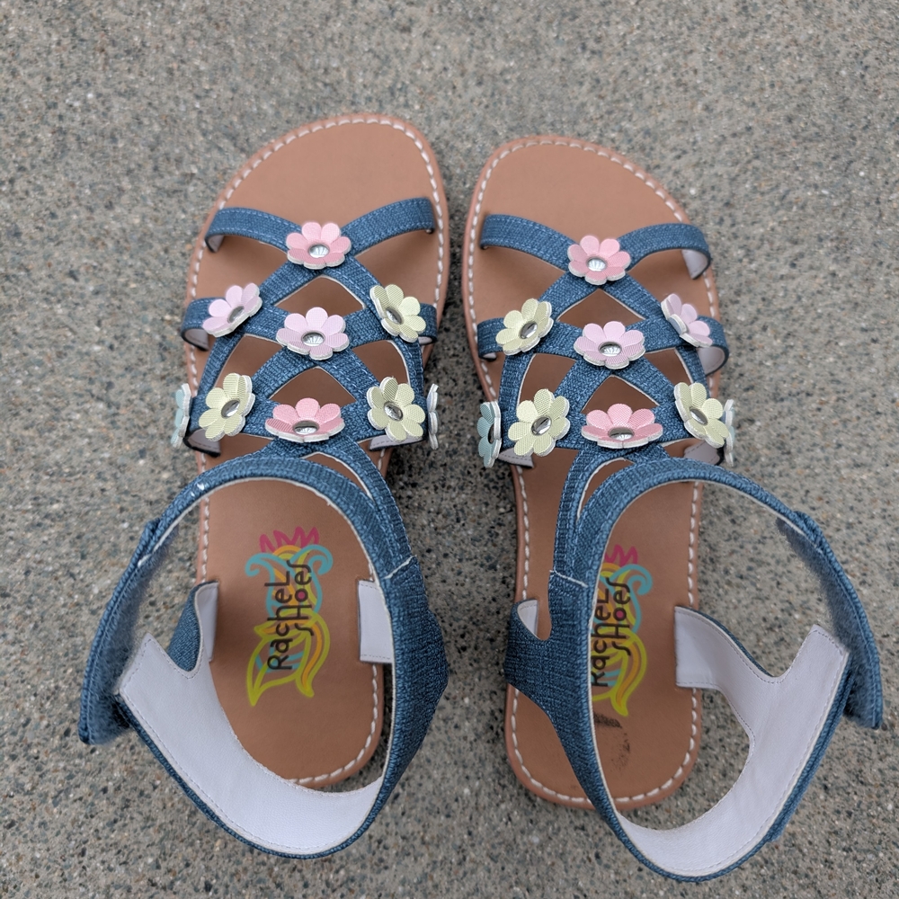 Rachel Shoes Blue and Pink Floral Sandals - Picture 5 of 5